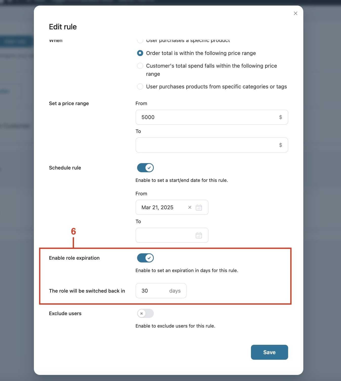 Enable role expiration