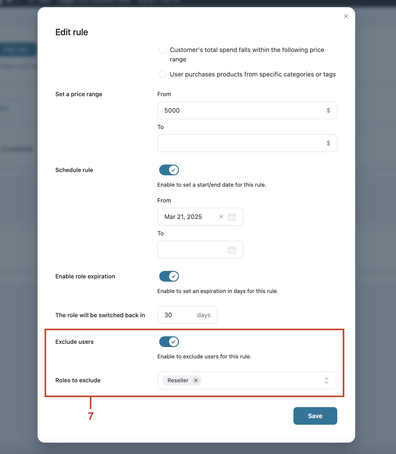 Exclude users