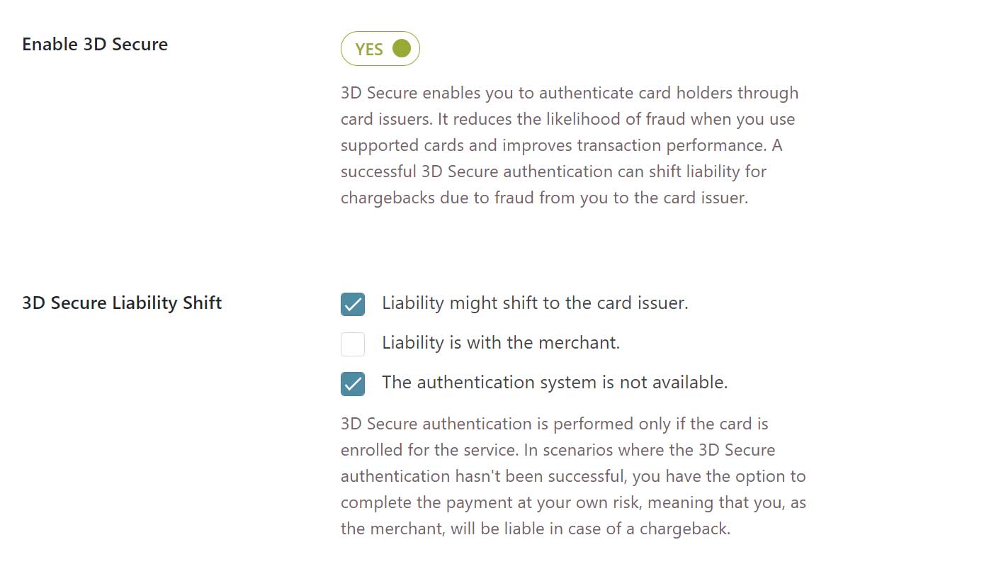 Successful liability shift for enrolled card is required