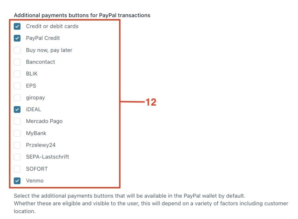 Additional payment buttons