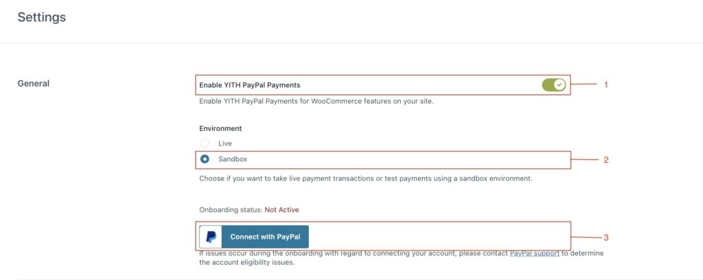 PayPal Payments general settings