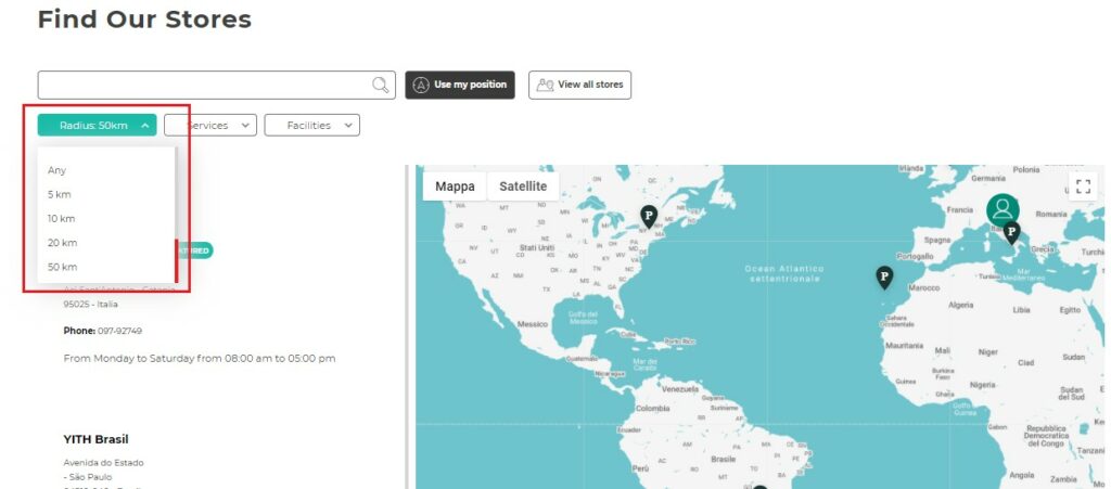 Radius on frontend