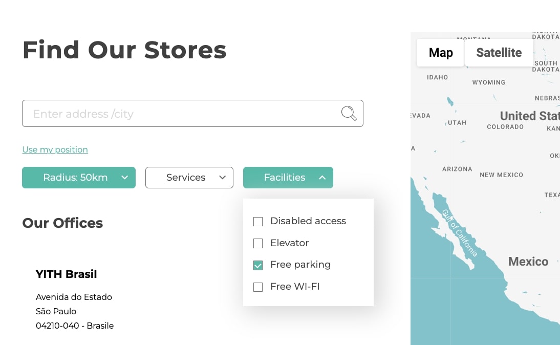 Filters with checkboxes