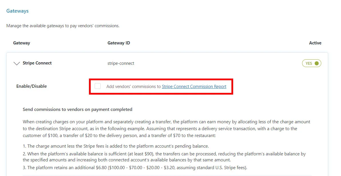 Add vendors commissions to Stripe reports