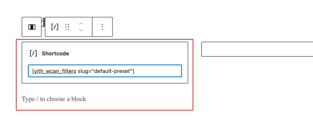 Preset shortcode