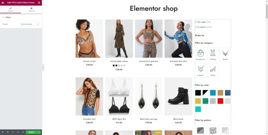Elementor-Ajax Filter Preset