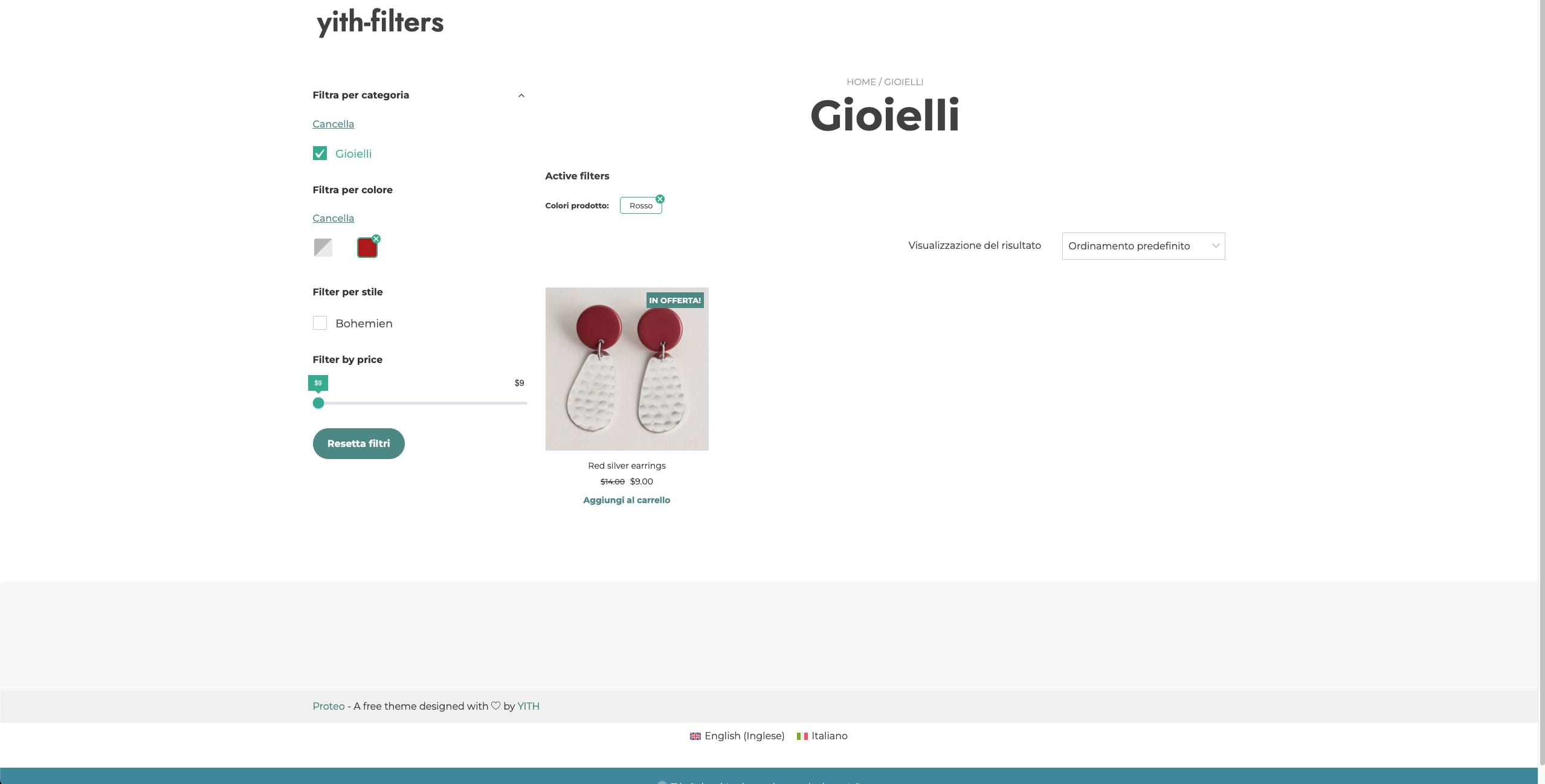 Filtered products example