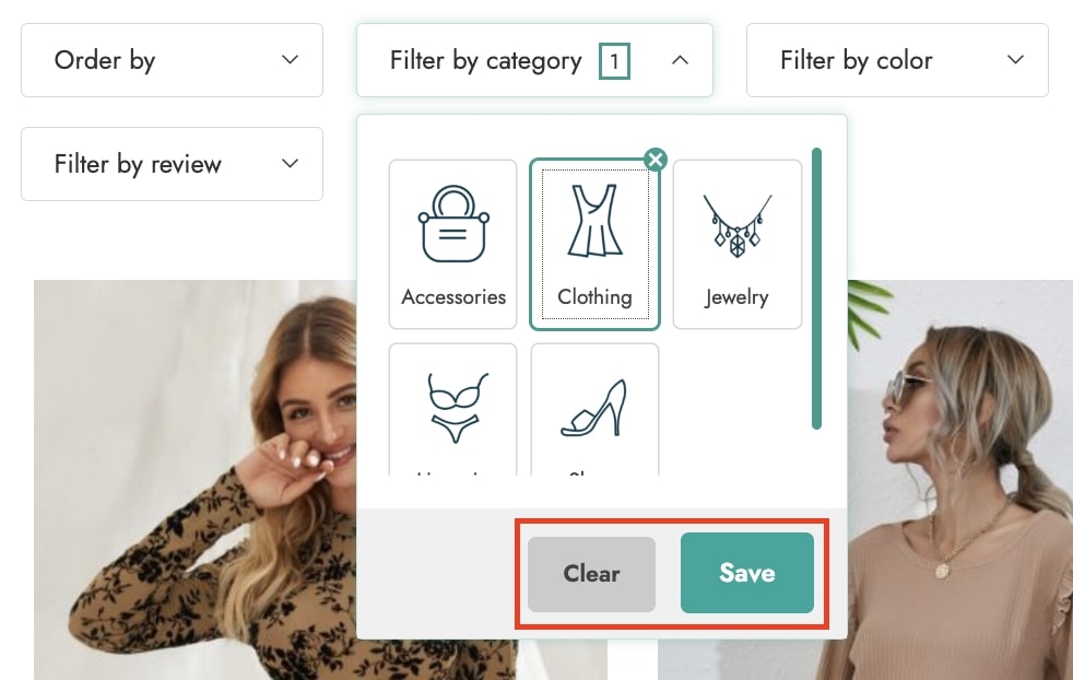 Clear and Save buttons