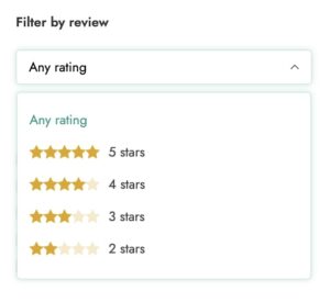 Filter by review example