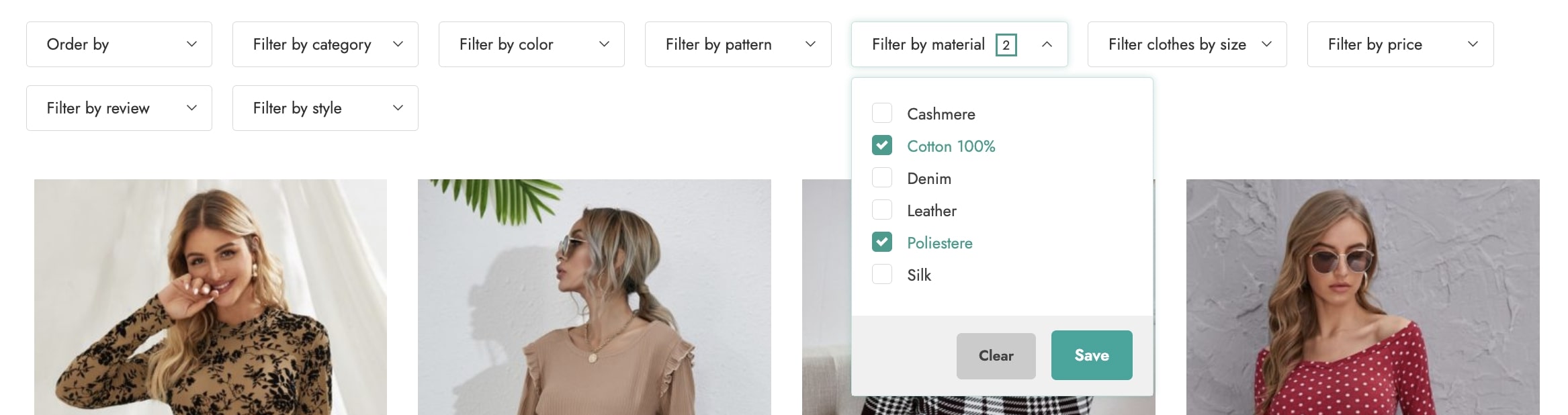 Horizontal layout example