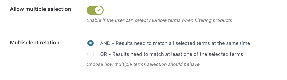 Multiple selection