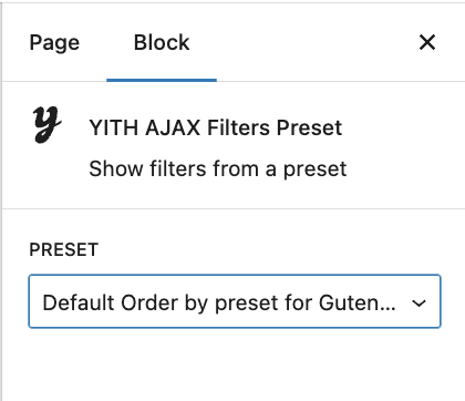 Order by preset