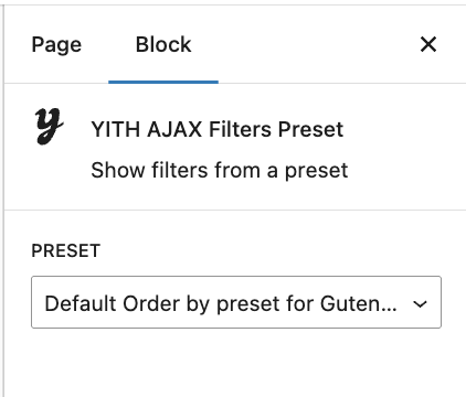 Order by preset