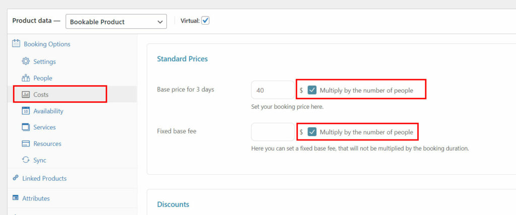 Product global base price and base fee