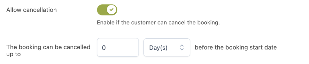 Allow cancellation option