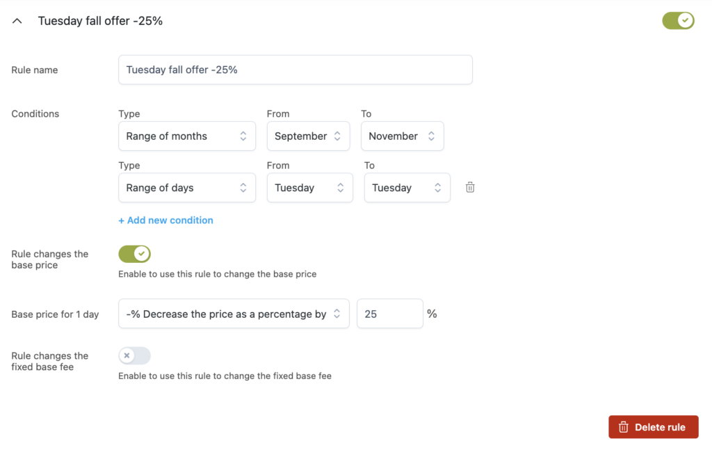 Advanced price rule - example 2