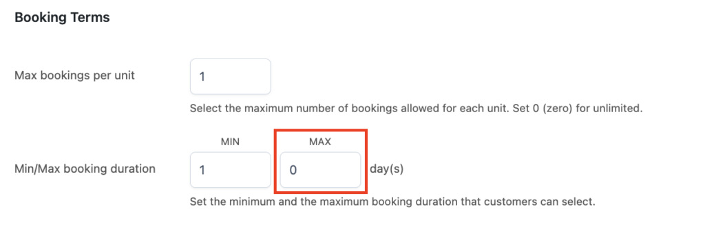 Maximum duration