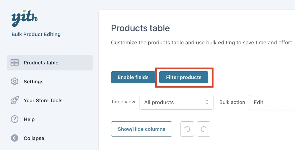 How to filter products