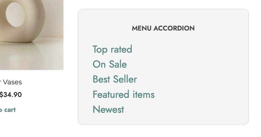 Menu widget example