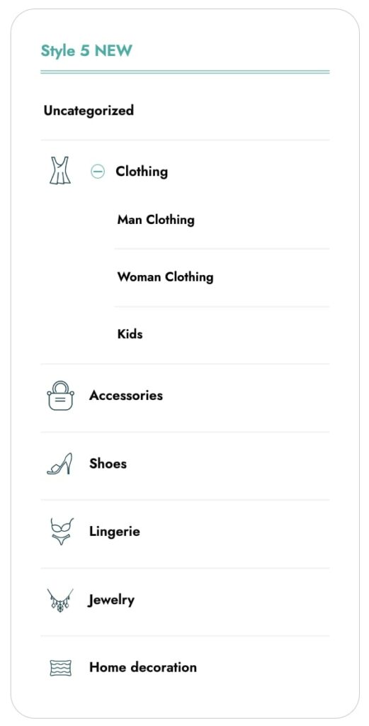 WooCommerce categories widget - example