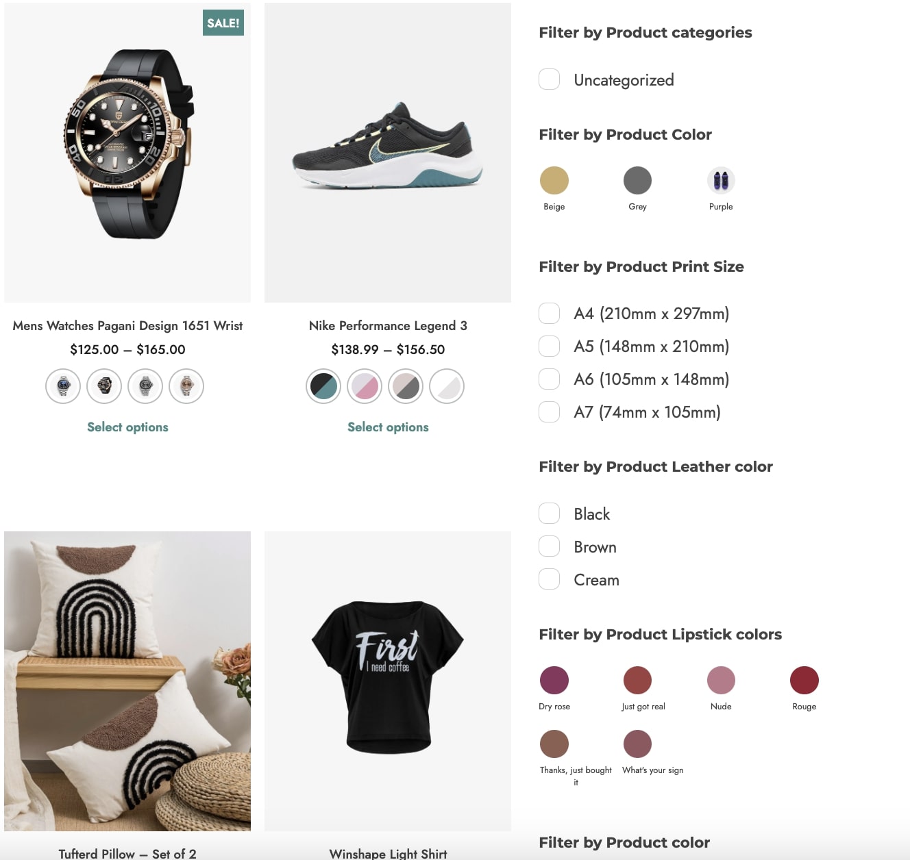 Integration with YITH Color, Images and Label Swatches Variations