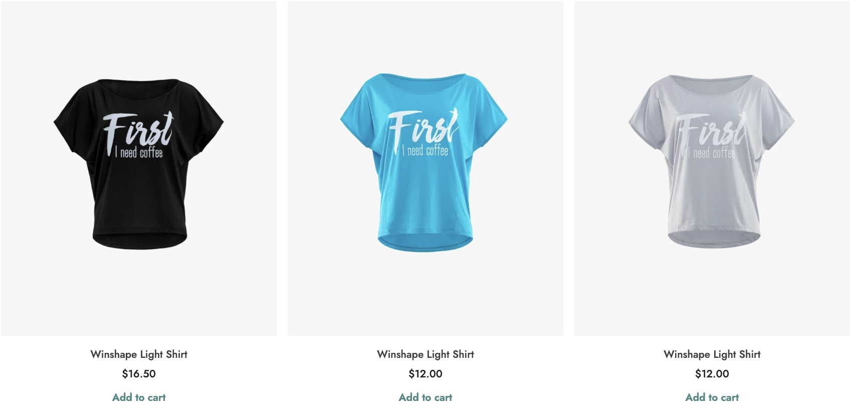 Separate variations on Shop page