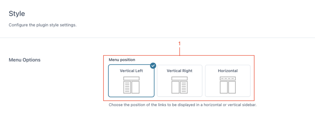 Menu position