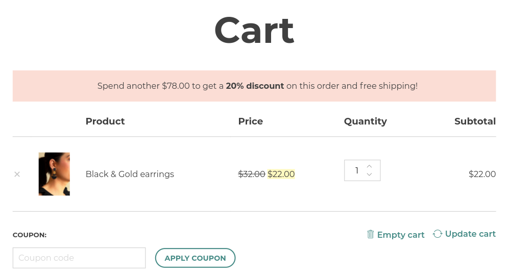 cart notice example