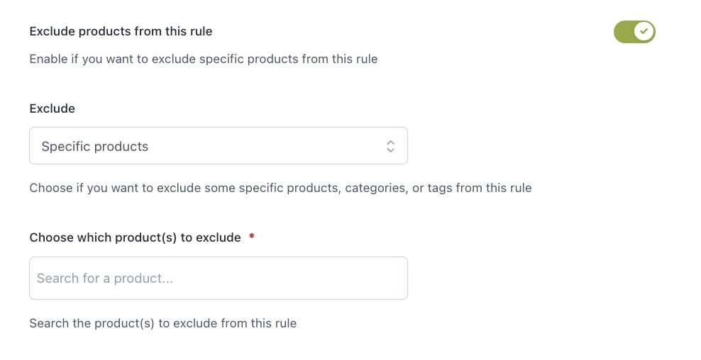 Exclude products