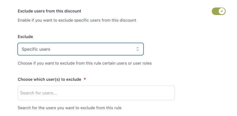 Exclude users