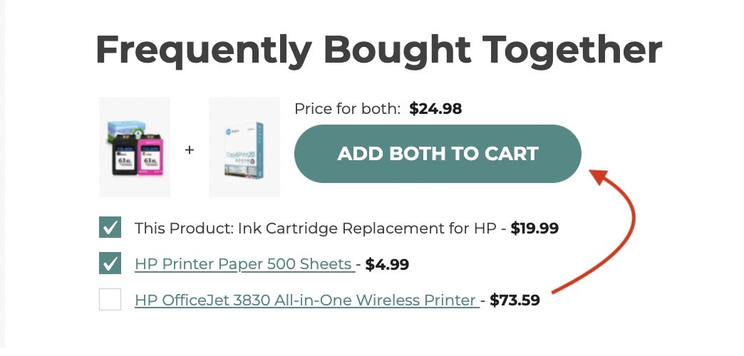 Cart button label change example