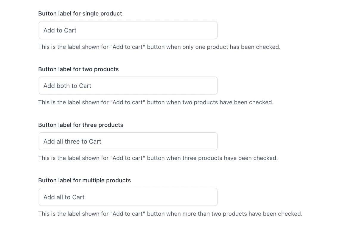Button labels
