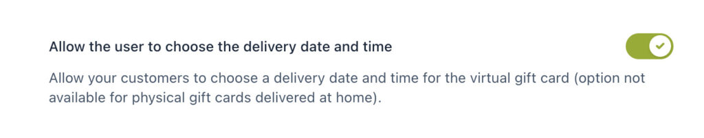 Allow users to choose delivery date and time