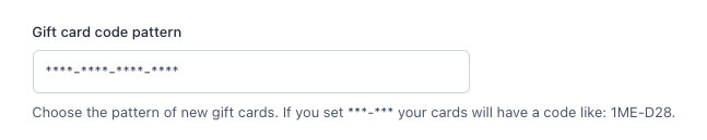 Gift card code pattern