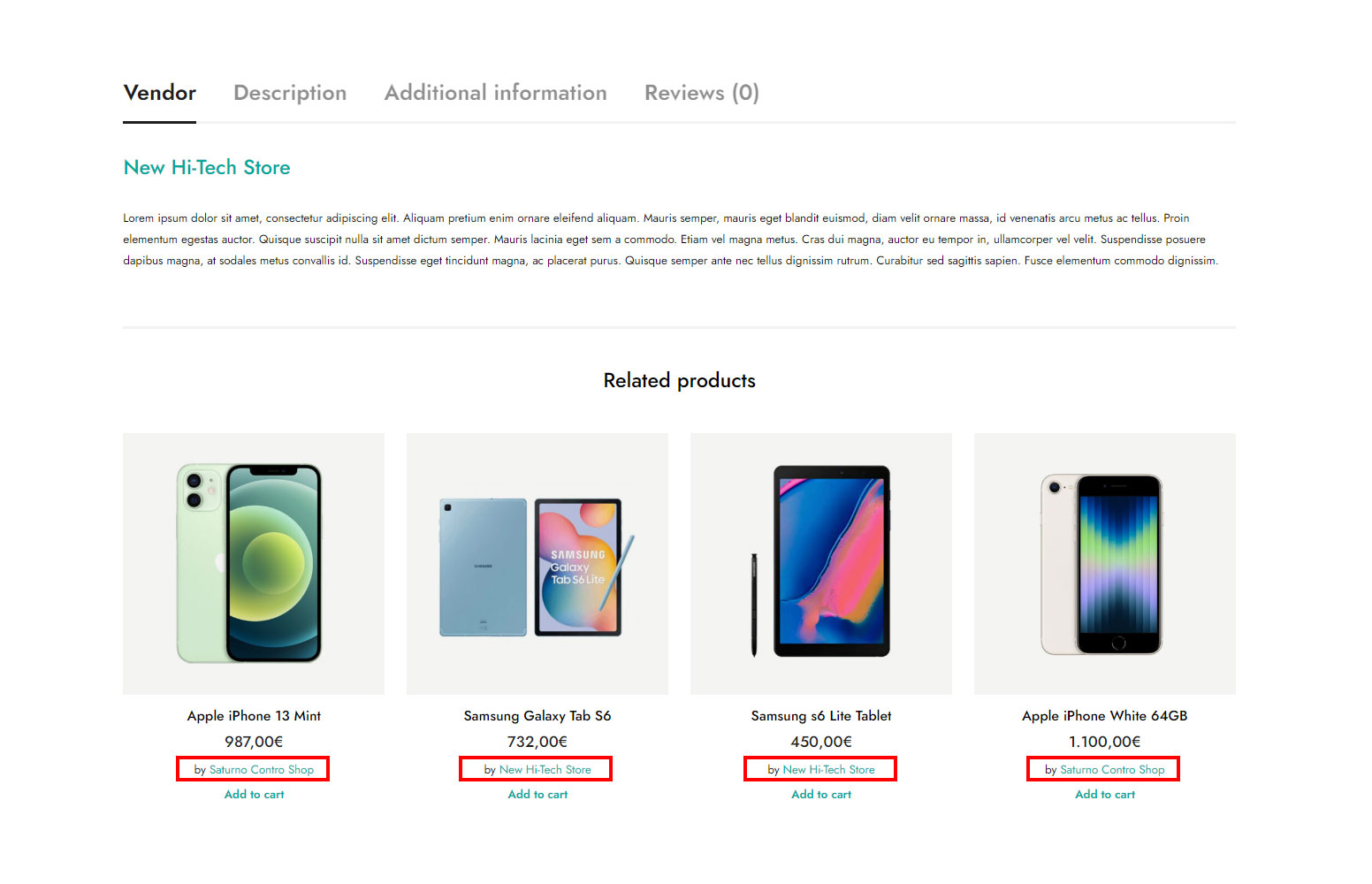 Related products from the entire shop