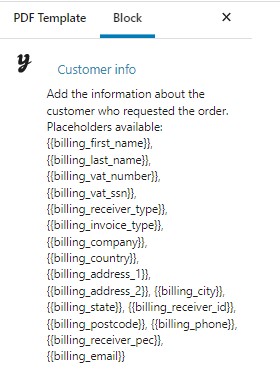 How to add customer info to the PDF template