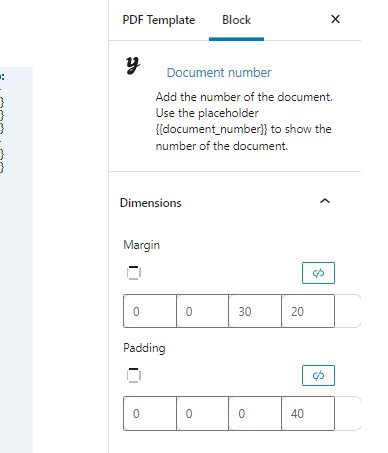 Add document number to PDF template