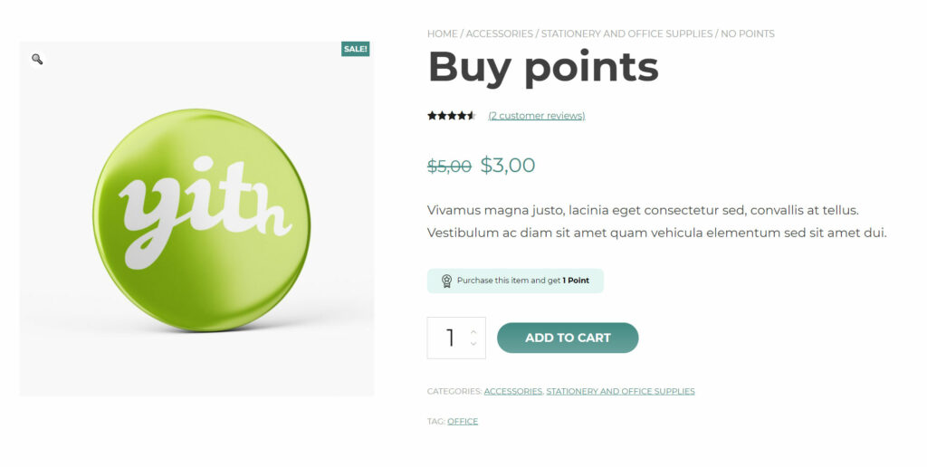 Buy points product page