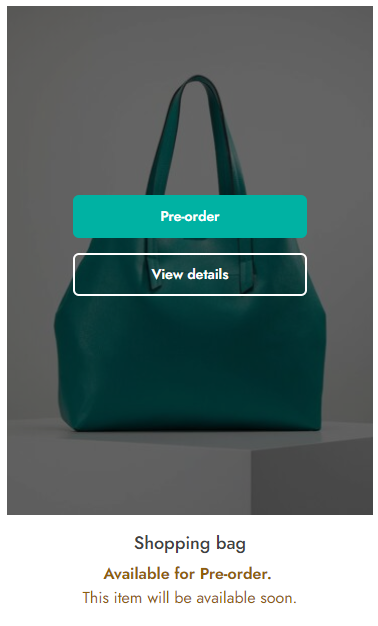 Product in pre-order mode