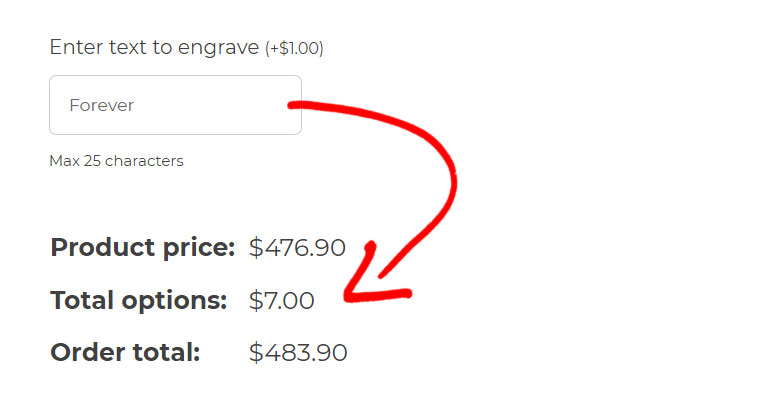 Text input pricing example - free version