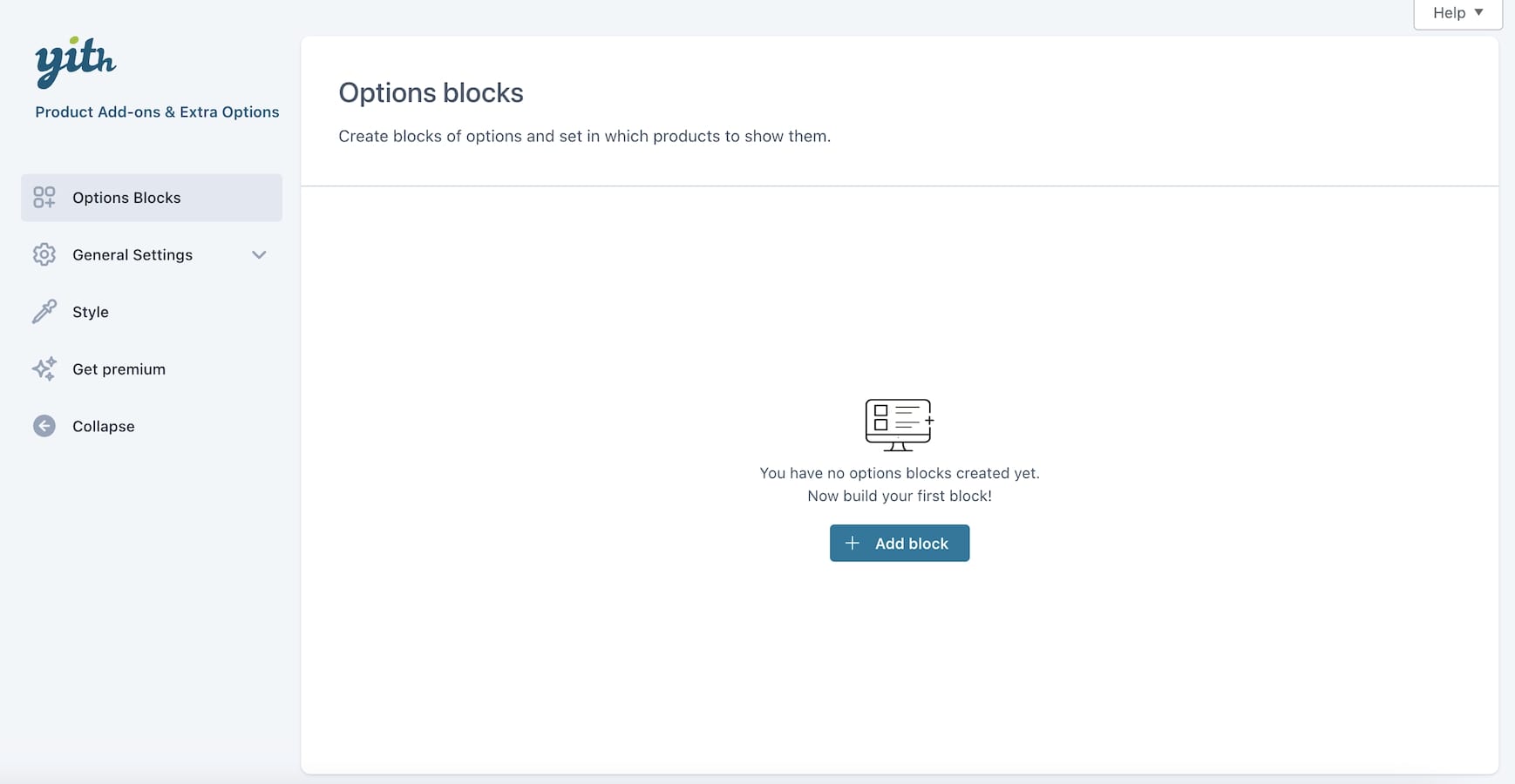 Options block section
