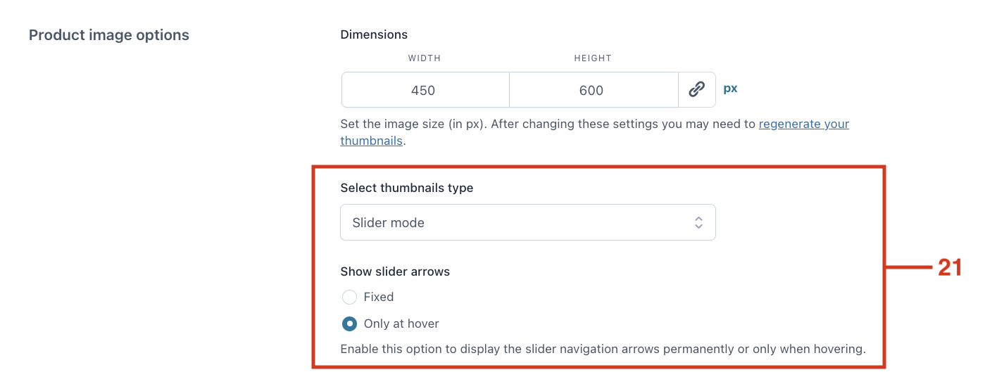 Image thumbnails - Slider mode