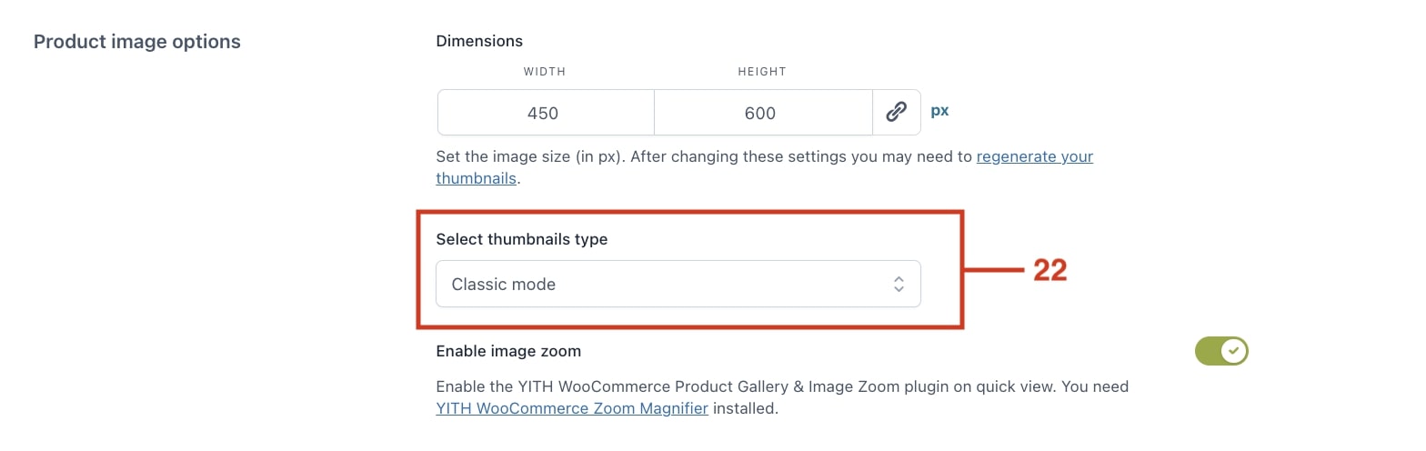 Image thumbnails - Classic mode