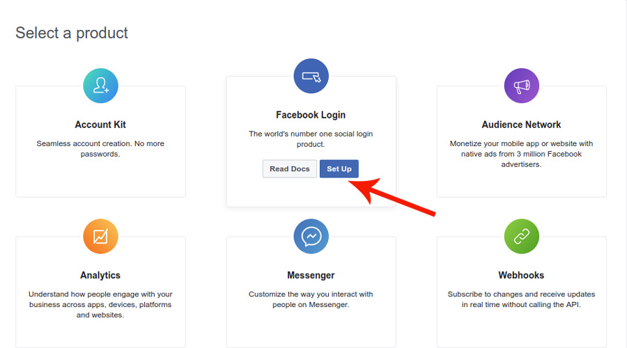 Facebook login