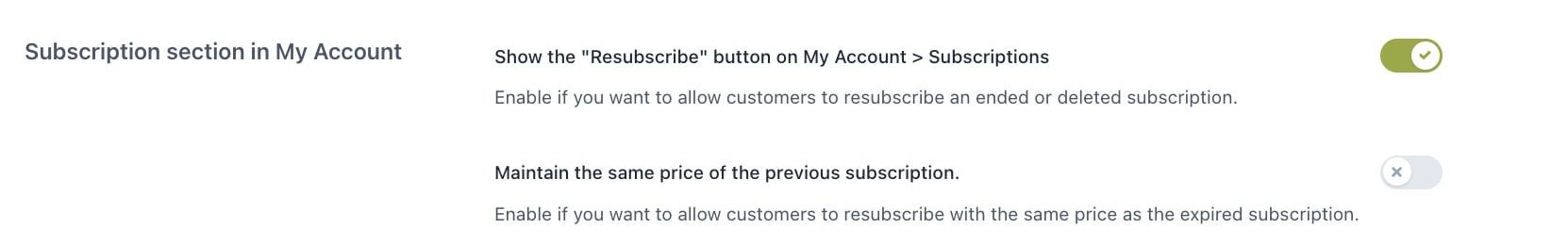 resubscribe option