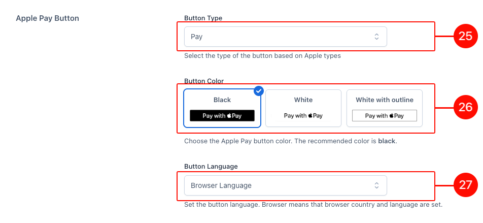 Apple Pay button options